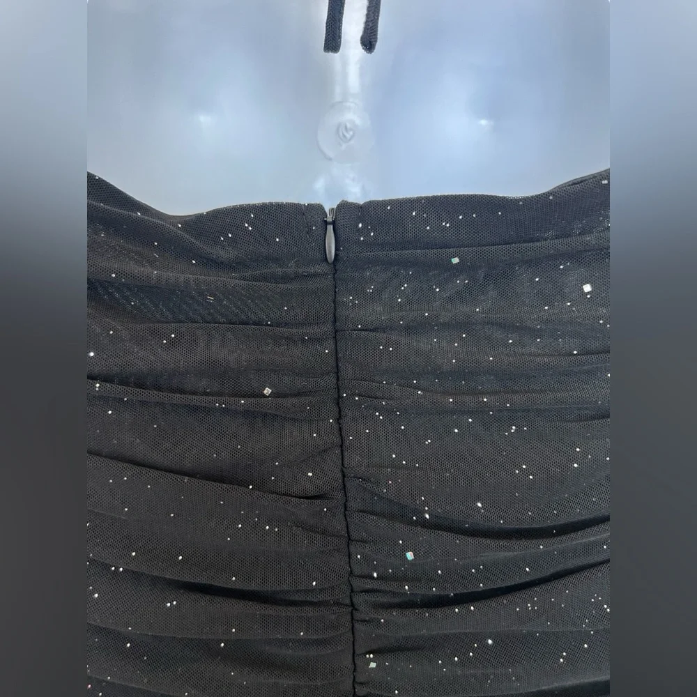 🆕 NWOT 🖤 Glitter Mesh Sweetheart Neck Bodycon Dress | LBD | Women’s Small - Picture 10 of 15